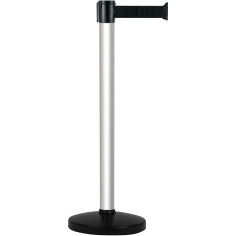 Poteau Alu anodisé à sangle Noir 3m x 50mm sur socle portable - 2010528 (1/3)