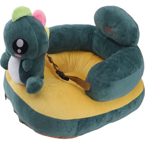 Chaise d'apprentissage anti-chutes, angle réglable, portable et sûre, siège de soutien pour bébé en peluche ultra douce, vert dinosaure (1/5)