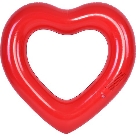 Cœur gonflable en forme de cœur, bouée de piscine pour enfants et adultes (Rouge) (1/5)
