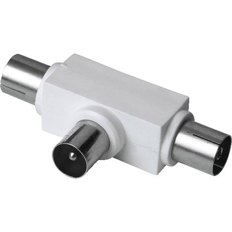 HAMA Répartiteur d'antenne pour radio, 2 voies, fiche coaxiale/2x prises coaxiales (1/2)