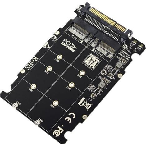 2 en 1 M.2 NVMe SATA U2PCB M.2 NVME SSD Clé M Clé B SSD Vers U.2 SFF-8639 Adaptateur PCIe M2 Convertisseur PièCes D\'Ordinateur (1/4)