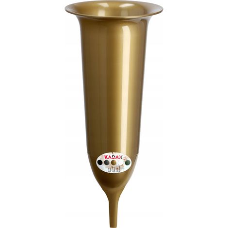 KADAX Grabvase, Blumenvase, Kunststoff-Vase, 10 cm, mit Erdspieß, gold