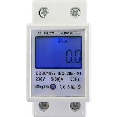 Compteur d'électricité électronique monophasé, compteur CA pour logements locatifs, compteur d'allumage, compteur de rail, 220 V (1/5)