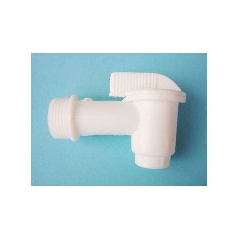 Robinet blanc 3/4 pouce pour bidons – Filetage mâle – Polyéthylène haute densité – Système de fermeture progressive – Scopenext