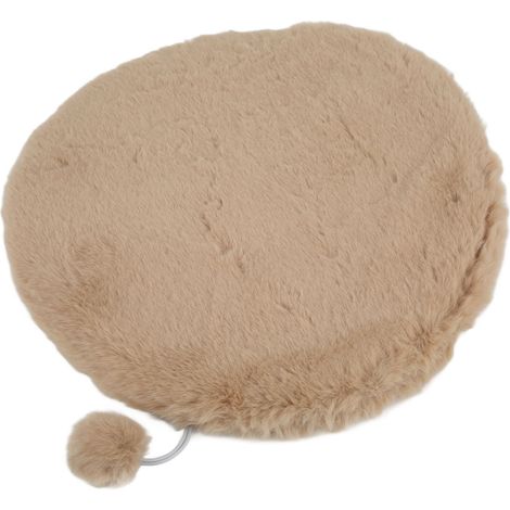 Tapis de couchage rond pour animaux de compagnie, lit chaud et confortable avec petite boule pour intérieur et extérieur, 45cm de diamètre, thé au lait gris (1/5)