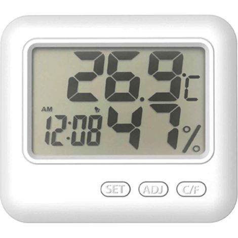 Moniteur de température, humidimètre Thermomètre numérique électronique Moniteur électronique de température à grand écran LCD pour voiture, chambre, bureau, salon, espace de travail (1/5)