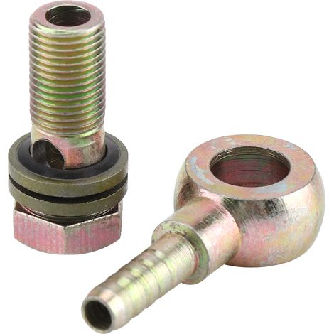 2 pièces de refroidisseur d'huile de modification pour moto, connecteur à vis creux M101,0 mm de type coudé spécifique à l'huile, interface de poignée à tête sphérique M6/M8 (interface M6) (1/5)