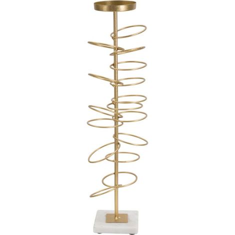 Portacandele in metallo oro, 14x13x50,5 cm – Rings (1/5)