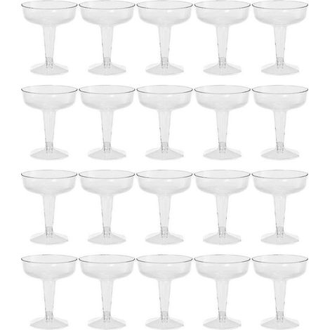 Bicchieri di Champagne in plastica trasparente, 20 pezzi, per vacanza, tazza di plastica trasparente
