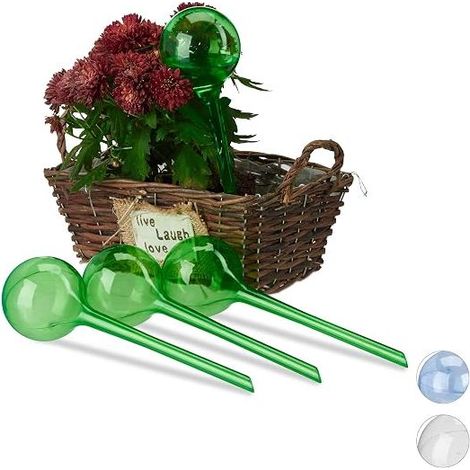 Lot de 4 Boules d'arrosage Double semainier en Plastique Vert, PVC, 8 cm (1/5)