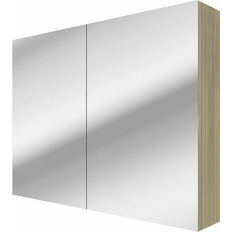 AcquaVapore Spiegelschrank, Badspiegel, Badezimmer Spiegel City 100cm braun Eiche NEIN ohne LED-Beleuchtung (1/5)