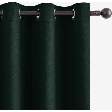 Rideau Occultant Lot de 2, Rideaux Salon, 140x200 CM, Vert Foncé (1/5)