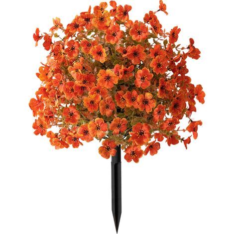 Fleur artificielle avec piquet de sol, plante-Orange