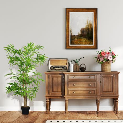 Bambou artificiel 150 cm, plante décorative en pot, arbre synthétique pour décoration intérieure