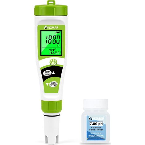pH Mètre 4 en 1 Testeur pH Piscine Électronique Testeur de pH et PPM avec Affichage Simultané Testeur pH EC pour Piscine Aquarium Eau Potable (1/5)