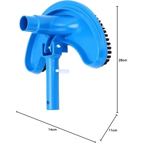 Cabezal de aspiradora para piscinas, accesorios de limpieza para piscinas y estanques, de ABS azul y curvados. (1/4)