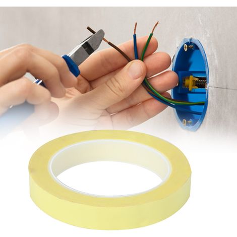 2 rouleaux de ruban adhésif isolant transparent en film PET pour transformateur, moteur et condensateur, 16 mm x 66 m, jaune (1/5)