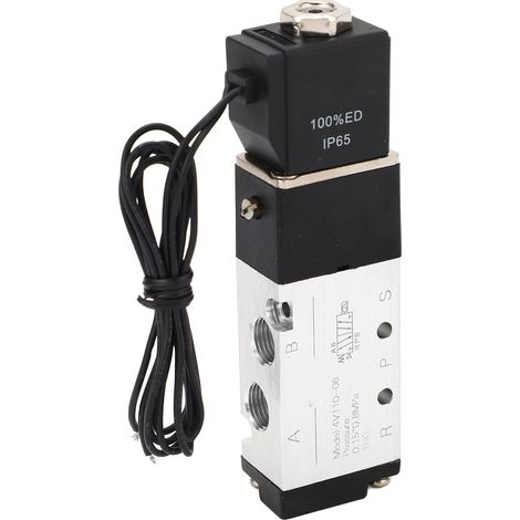 Électrovanne pneumatique 5/2 voies IP65, 2 positions, fil inclus, pression 0.15‑0.8MPa, alimentation DC12V (1/5)