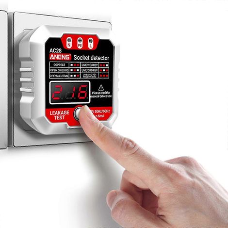 Détecteur de polarité portable pour tester les fils neutre, phase et terre, détecteur de prises murales et de disjoncteurs, test de fuites électriques, blanc