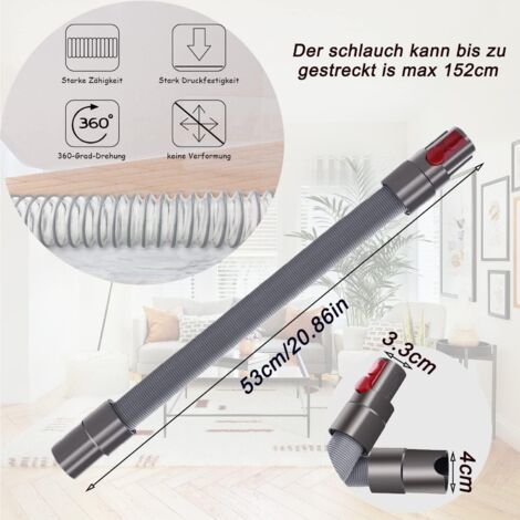 Tuyau flexible pour aspirateur Dyson V15 V11 V10 V8 V7 Series, Kit d'accessoires pour Dyson V15 V11 V10 V8 V7 Tuyau extension & bouton fixation (1/4)