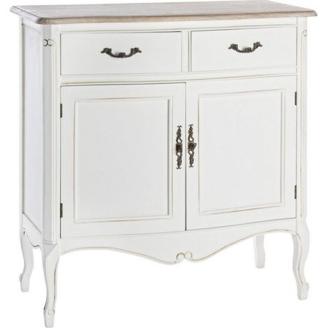 Credenza "Justine" 2 ante e 2 cassetti, con struttura in legno Paulownia, stile classico (1/5)