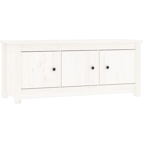 Maison Exclusive - Scarpiera Bianca 110x38x45,5 cm in Legno Massello di Pino