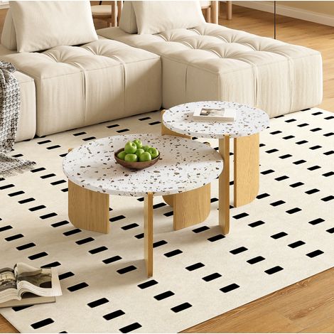 Mesa salón nido doble MDF natural estilo artístico OKMYHOME (1/5)