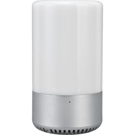2,4-GHz-Bluetooth-RGB-LED-Tischleuchte, berührungsempfindliches Nachtlicht mit kabellosem Lautsprecher, Silber (1/5)