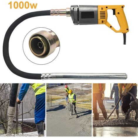 Wolketon Vibratore portatile per calcestruzzo 1000W per cemento armato o non armato Tubo 1,5m Testa 35mm Dispositivo durevole (1/5)