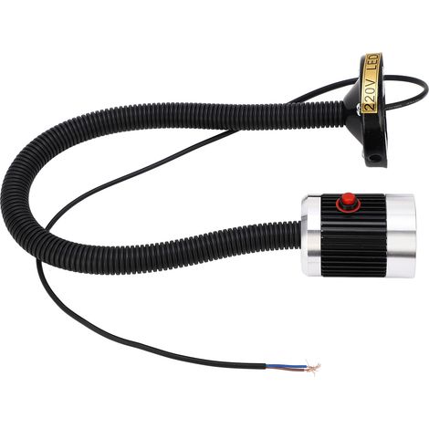 Lampe de travail pour machine-outil CNC avec base magnétique ronde, éclairage LED à col de cygne pour poinçonneuse et fraiseuse, lampe de table industrielle à tuyau flexible, lampe pour tour, base mag (1/5)