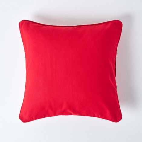 HOMESCAPES Roter Kissenbezug aus Baumwolle, 30 x 30 cm