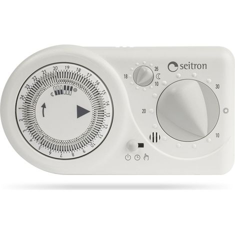 CRONOTERMOSTATO ELETTRONICO GIORNALIERO TEMPORA Bianco SEITRON (1/4)