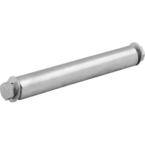 Essieu de brouette Ø20 mm, 130 mm + boulons de fixation M10 (1/2)