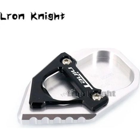 (Argent) Compatible avec BMW RNINET R NINET Rnine T R nine T 2017-2021 : béquille latérale CNC avec logo maxpower (1/4)