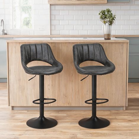 Tabouret de bar grigio en pelle PU Metallo 52 x 47 x 109 cm (1/5)