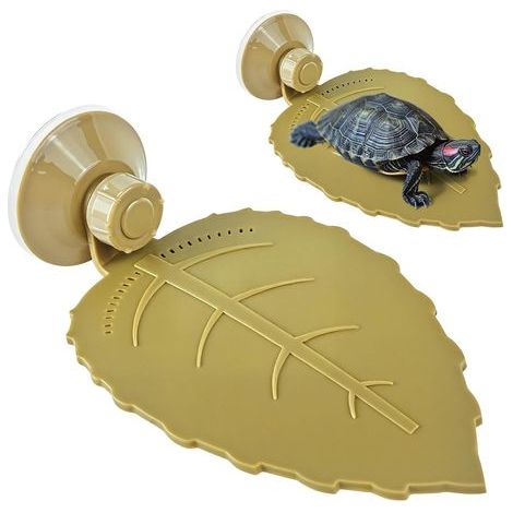 Plateforme Tortue d'eau, Terrasse de Repos de Tortue, Escalade pour Petits Reptiles Triton, Terrasse Animal Aquarium Quai Habitat Reptile, Ventouse Forte Flottante (1/5)