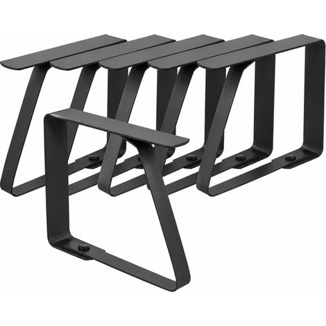 6 Pinces à Nappe en Acier Inoxydable Grand Format, 45CM, Pinces à Nappe pour Tables Épaisses de 0 à 5 cm, pour Table de Jardin, Restaurant, Salle à Manger, Fêtes, Mariages Noir (1/5)