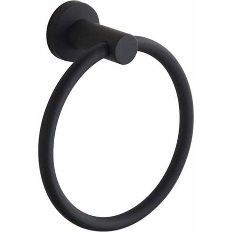 Anneau porte-serviette mural en acier inoxydable 304 pour salle de bain Noir (1/5)