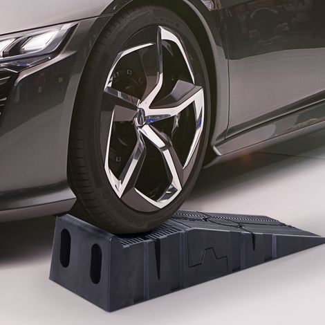 2 rampes chargement plastique 5 tonnes - accessoire garage - gain place - 91x30x21 cm - maintenance véhicule - noire