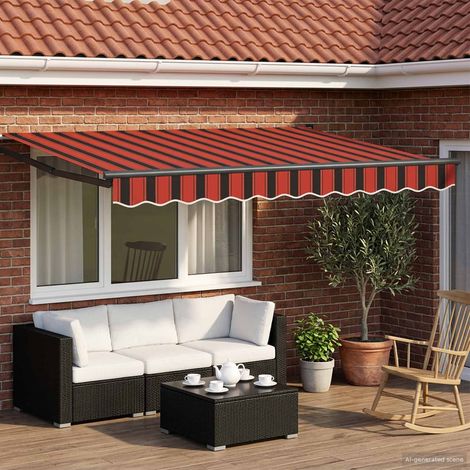 Toldo manual retráctil con LEDs 3,5 x 2 m
