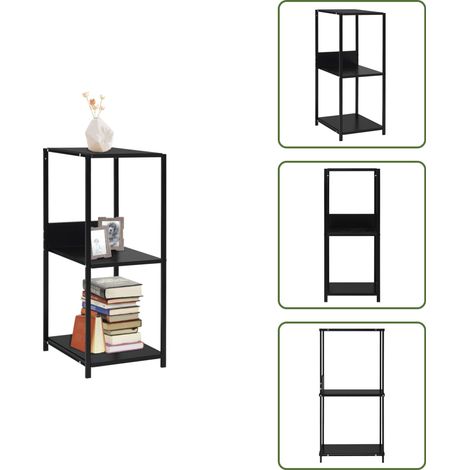 Kleines Bücherregal Schwarz 33,5x39,6x79,7 cm Holzwerkstoff - Regal Schwarz - Bücherregal - Wohnraumgestaltung - Stauraum - Industrielles Möbelstück (1/5)