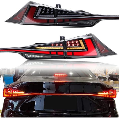 Luces traseras, voltaje de 12 V, potencia de 35 vatios, color de lente transparente, material plástico ABS, compatible con Lexus IS250/IS350/IS200t/IS300 (2014-2020). (1/5)