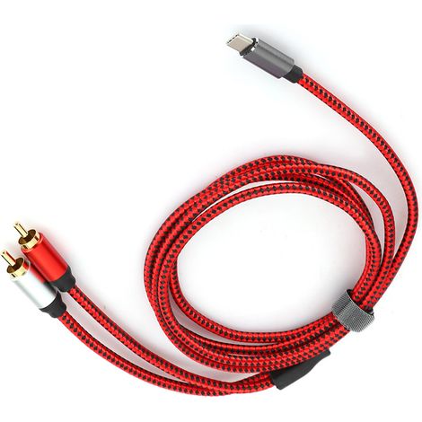 Câble Audio 1.5m Or Type-C Mâle vers 2 RCA Mâle pour Smartphone Tablette PC Portable