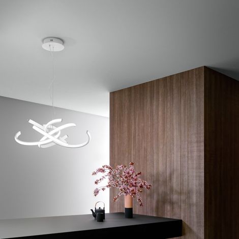 CINZIA S - LAMPADARIO A SOSPENSIONE BIANCO 3000K 2300lm 46W DIMMERABILE (1/3)