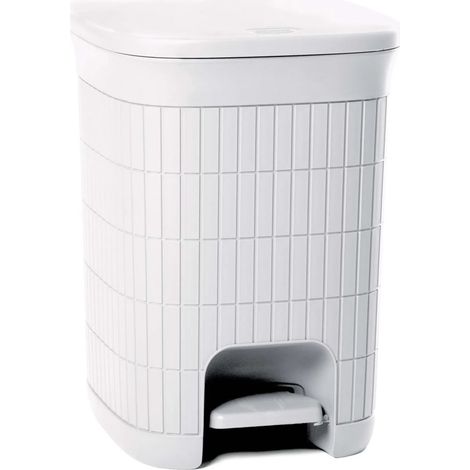 Pattumiera Bidone con Pedale Domus Bianco Polvere 20 Litri