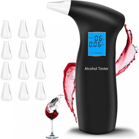 Alcootest de précision, éthylomètre professionnel avec 12 embouts buccaux et écran LCD. (1/2)