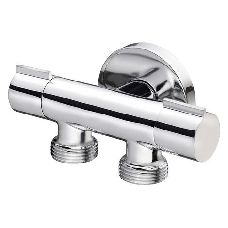 RUBINETTO MINIMALE DOPPIO COMPATTO 1/2 x 3/4 X 3/4