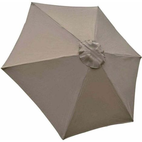 Ersatzbezug für Sonnenschirm, 6 Streben, 2 m, wasserdicht, UV-beständig, Ersatzstoff, Khaki (1/5)