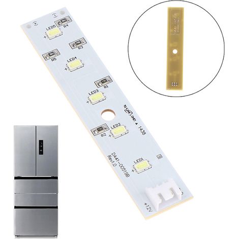 Le modèle DA41-00519B est compatible avec les réfrigérateurs Samsung. Il s'agit d'une bande lumineuse LED pour le compartiment réfrigérateur, composée de 6 LED fonctionnant sous 12 V. (1/5)