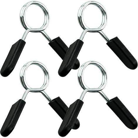 Set di 4 clip a molla per bilanciere - Per bilancieri, attrezzature da palestra, fitness e sollevamento pesi (25 mm) (1/5)